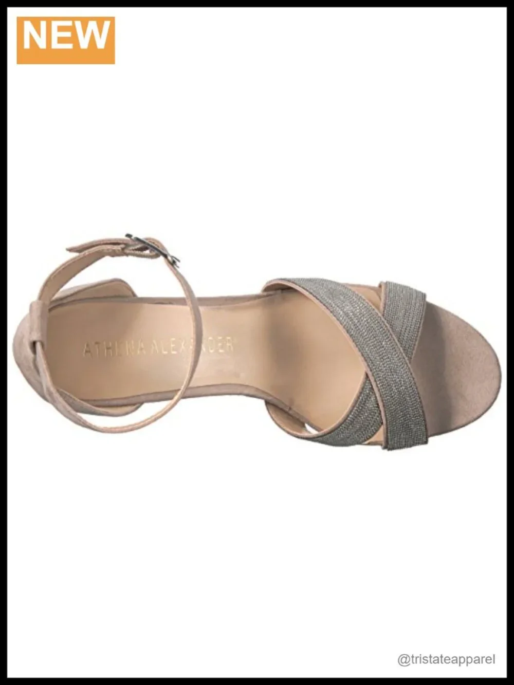 Suede Wedge Sandals with Rhinestone Embellishments